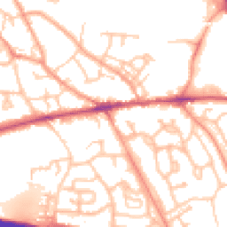 Daytime road noise heatmap for TF1 2FH