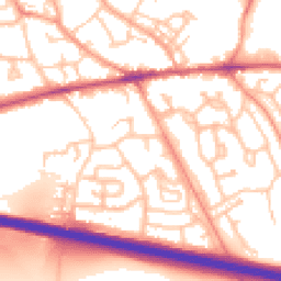 Daytime road noise heatmap for TF1 2HU