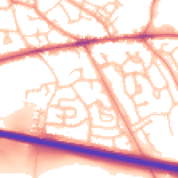 Daytime road noise heatmap for TF1 2HX