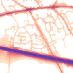 Daytime road noise heatmap for TF1 2JD