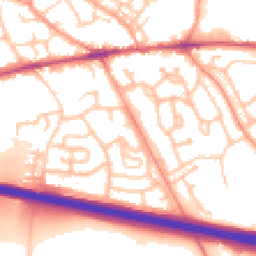 Daytime road noise heatmap for TF1 2JE