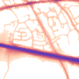 Daytime road noise heatmap for TF1 2JG
