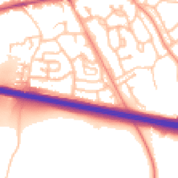 Daytime road noise heatmap for TF1 2JJ