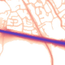 Daytime road noise heatmap for TF1 2JP