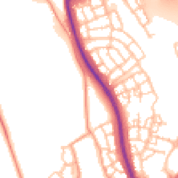 Daytime road noise heatmap for TF1 2JZ