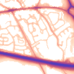 Daytime road noise heatmap for TF1 2LG