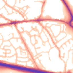 Daytime road noise heatmap for TF1 2LH