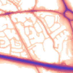 Daytime road noise heatmap for TF1 2LN