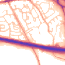 Daytime road noise heatmap for TF1 2NQ