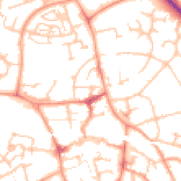 Daytime road noise heatmap for TF1 3AB