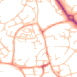 Daytime road noise heatmap for TF1 3EL