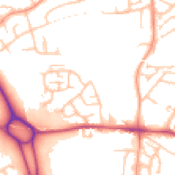 Daytime road noise heatmap for TF1 5BQ