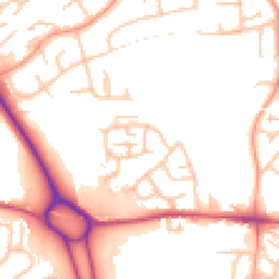 Daytime road noise heatmap for TF1 5BX