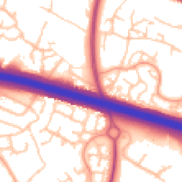 Daytime road noise heatmap for TF1 5EU