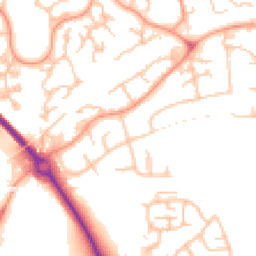 Daytime road noise heatmap for TF1 5JP