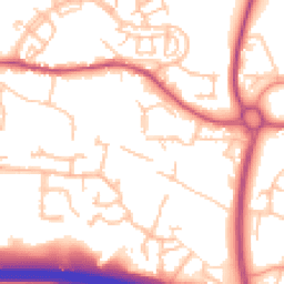 Daytime road noise heatmap for TF1 5JZ