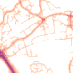 Daytime road noise heatmap for TF1 5LB