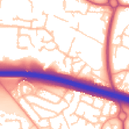 Daytime road noise heatmap for TF1 5NE