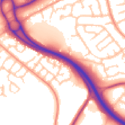 Daytime road noise heatmap for TF1 5SZ