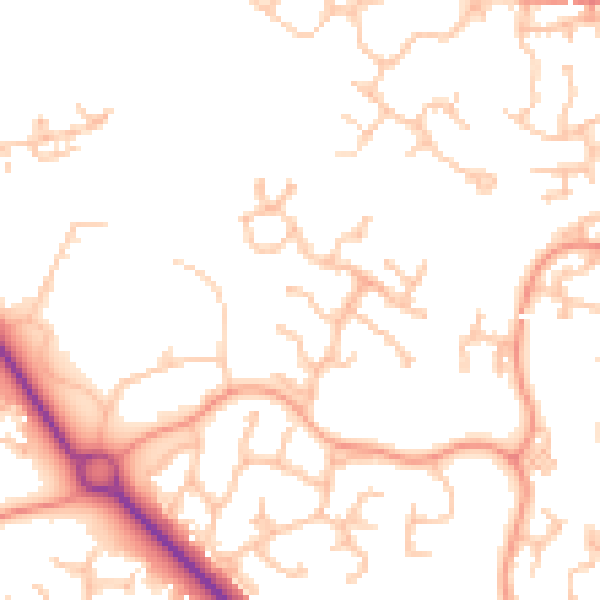 Daytime road noise heatmap for TF1 6PQ