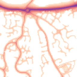 Daytime road noise heatmap for TF1 6QQ
