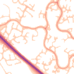 Daytime road noise heatmap for TF1 6YW