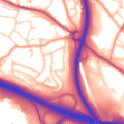 Daytime road noise heatmap for TF2 0AJ