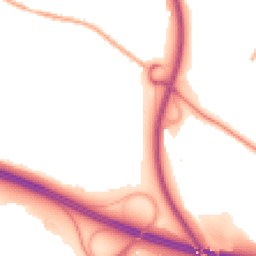 Night-time road noise heatmap for TF2 0AJ