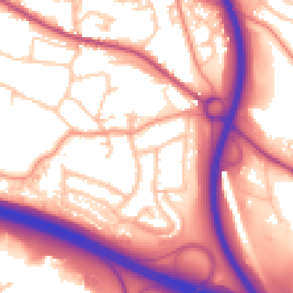 Daytime road noise heatmap for TF2 0AN