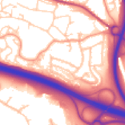 Daytime road noise heatmap for TF2 0AU