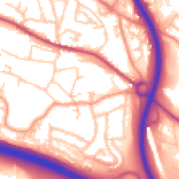 Daytime road noise heatmap for TF2 0BT