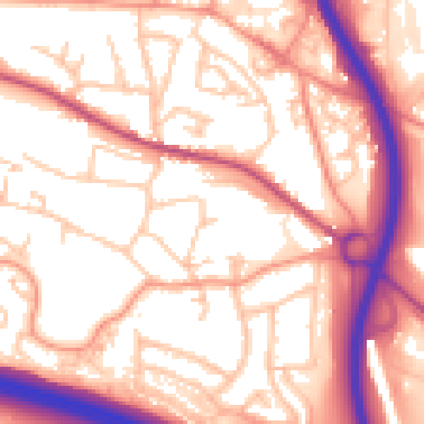 Daytime road noise heatmap for TF2 0BX
