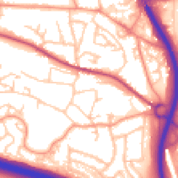 Daytime road noise heatmap for TF2 0BZ
