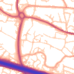 Daytime road noise heatmap for TF2 0DJ