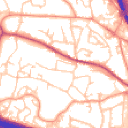 Daytime road noise heatmap for TF2 0DZ