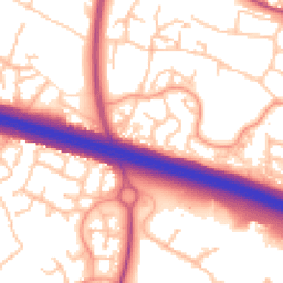 Daytime road noise heatmap for TF2 0EA