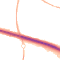 Night-time road noise heatmap for TF2 0EF