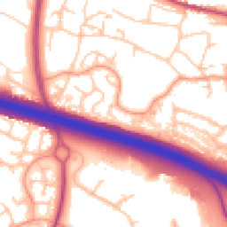 Daytime road noise heatmap for TF2 0EG