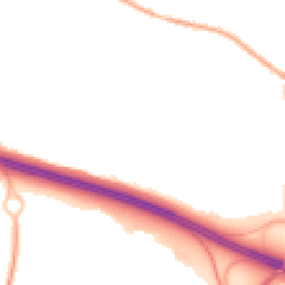 Night-time road noise heatmap for TF2 0EZ