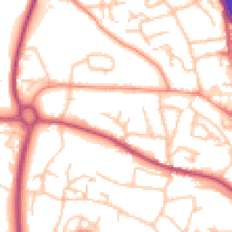 Daytime road noise heatmap for TF2 6BQ