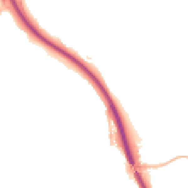 Night-time road noise heatmap for TF2 6JR