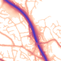 Daytime road noise heatmap for TF2 6JW