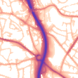 Daytime road noise heatmap for TF2 6NE
