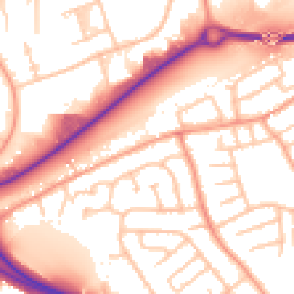 Daytime road noise heatmap for TF2 6PJ