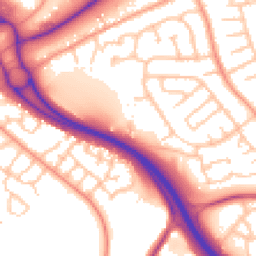 Daytime road noise heatmap for TF2 6QQ
