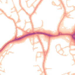 Daytime road noise heatmap for TF2 7AY