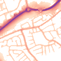 Daytime road noise heatmap for TF2 7EQ