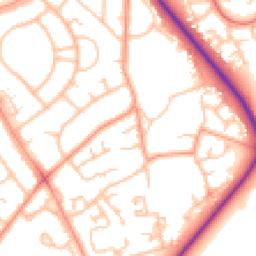 Daytime road noise heatmap for TF2 7HW