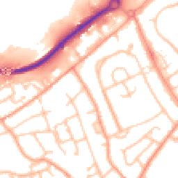 Daytime road noise heatmap for TF2 7JD