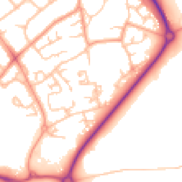 Daytime road noise heatmap for TF2 7PU